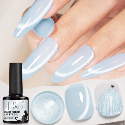 7.5ml Golden Light  Magnetic Gel Golden Gems Magnetic Gel Nail Polish Cat Nail Sparkling Glitter Semi Permanent Varnish