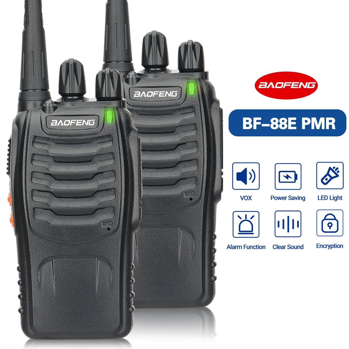 4/6PCS Baofeng BF-88E PMR446 Walkie Talkie Wireless Copy Frequency Long Range UHF 400-470MHz Ham Radio For Hunting Travelling