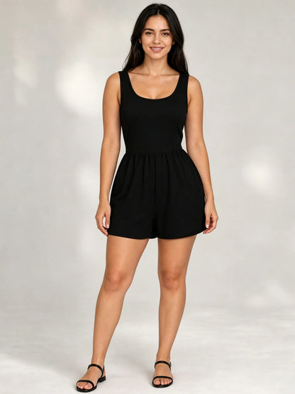 Pocket 2-in-1 Romper—Easy Peezy Edition Womens Solid Color Sports Rompers Casual Jumpsuit Workout Athletic  Sleeveless Outfit