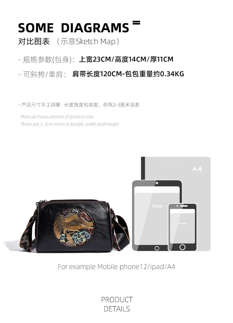 Women Crossbody Bag for Women Elephant Bags Fashion Print High Quality Leather Shoulder Bag Messenger Bags Sac a Main