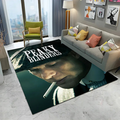 HD Tommy Shelby 3D P-Peaky Blinders Carpet Rug for Home Living Room Bedroom Sofa Doormat Decor,kids Area Rug Non-slip Floor Mat