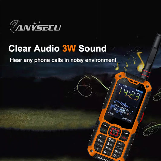 Anysecu S10 4G LTE Walkie Talkie Android 12 Dual Mode PoC Analog UHF Two Way Radio GPS Zello 3500mAh Dual SIM Touch Screen BT4.2