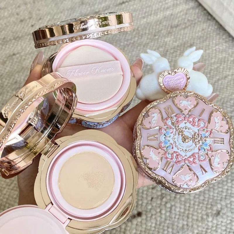 Flower Knows Bunny Garden Collection Cushion CC Cream Face Foundation Concealer Makeup Base Korean Long Lasting Fond De Teint