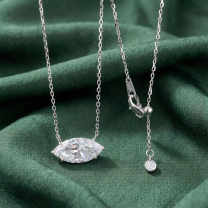 luxury 5 Carats Marquise Moissanite 18K Gold Plated Necklace for Women 925 Silver Classic Engagement Necklace with GRA Wholesale