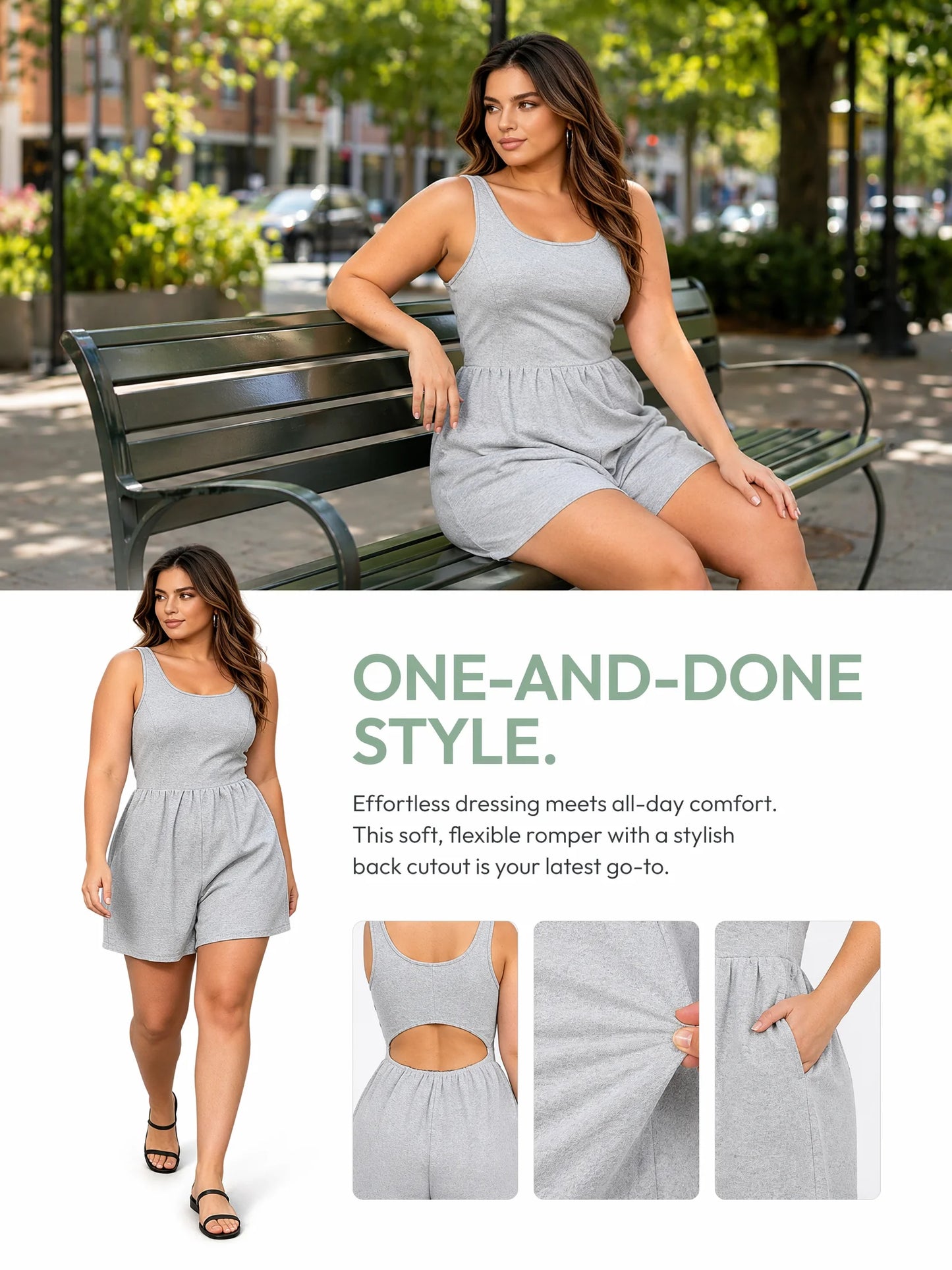 Pocket 2-in-1 Romper—Easy Peezy Edition Womens Solid Color Sports Rompers Casual Jumpsuit Workout Athletic  Sleeveless Outfit