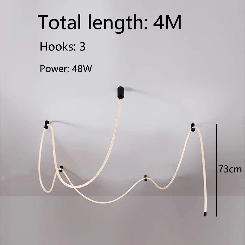 Modern LED Ceiling Chandelier Personality Braided Hose Lamp Ceiling Living Room Bedroom LED Lights Nordic Home Decor Suspension