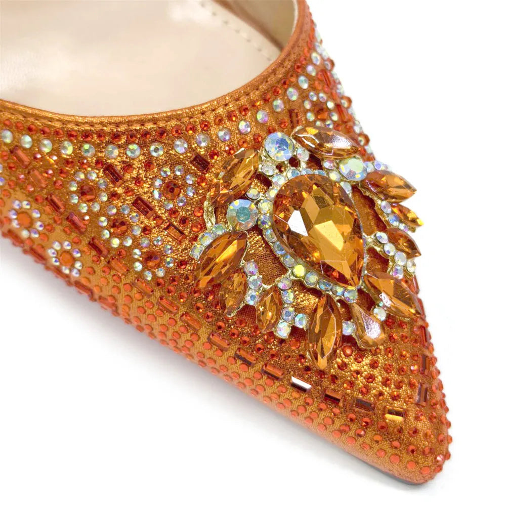 New Fashion Women's Summer Elegant High Heels Women's Sandals Luxury Wedding Italian Women's Party Shoes All Diamond