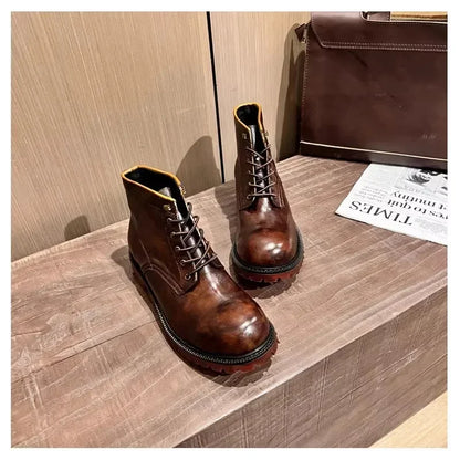 Genuine Leather Men Boots Plus Size Style Boots Soft Leather Ankle Shoes