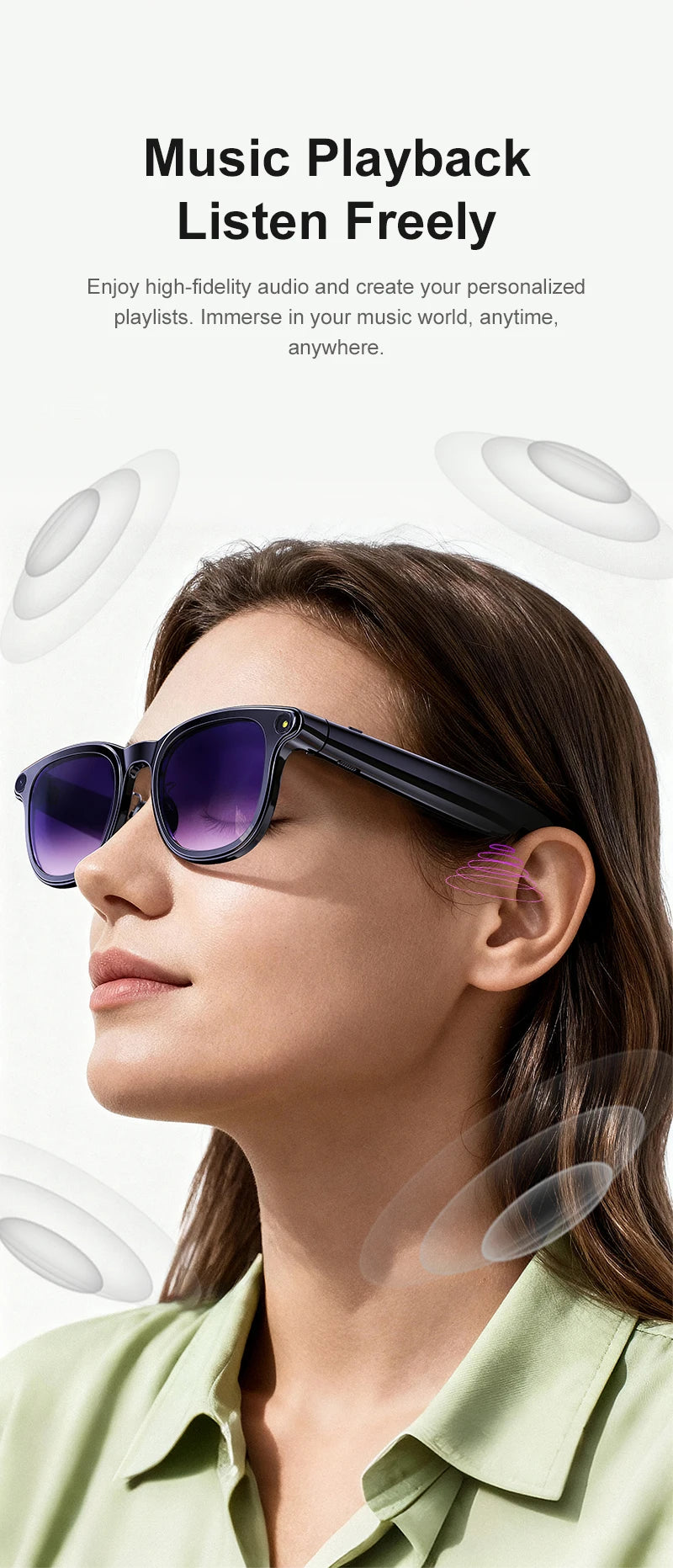 AI Smart Glasses 800W HD Camera Photo Video Record Voice Assistant Real-time Translation Waterproof Chat GPT Music Smart Glasses
