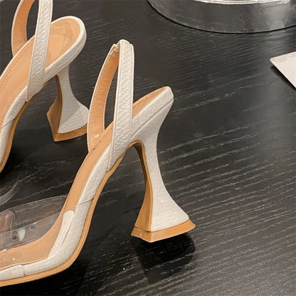 Elegant Women High Heel Sandal Fashion Imitation Pearl Bow High Heels for Woman Luxury Pointed Tip Wedding Shoes Sandalias Mujer