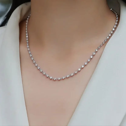 S925 moissanite necklace, tennis necklace, men and women temperament fashion party engagement wedding anniversary wedding gift