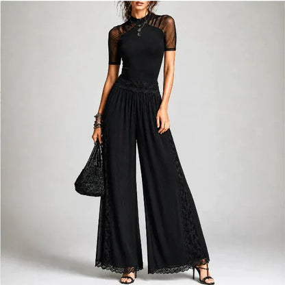 Solid Color Women Jumpsuits For Summer Autumn Short Sleeve Loose Fashion Streetwear Overalls Wide Leg Pants Trousers 2026