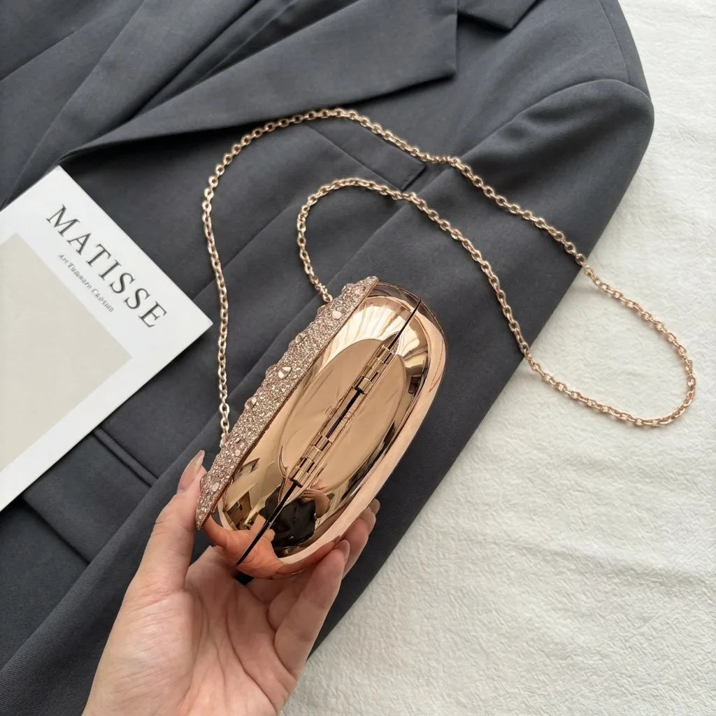 Mini Golden Evening Bag Purses and Handbags Luxury Designer Shoulder Bags Diamond Party Wedding Round Acrylic Clutch Purse Ins
