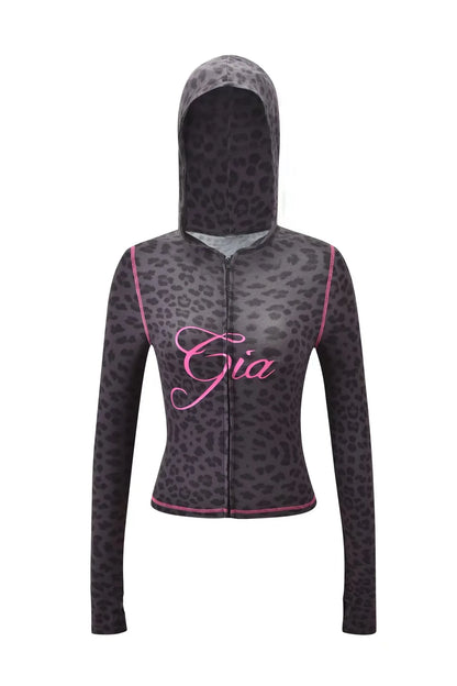 new shoulder letter printed open thread design slim fit hooded zipper short jacket shorts set