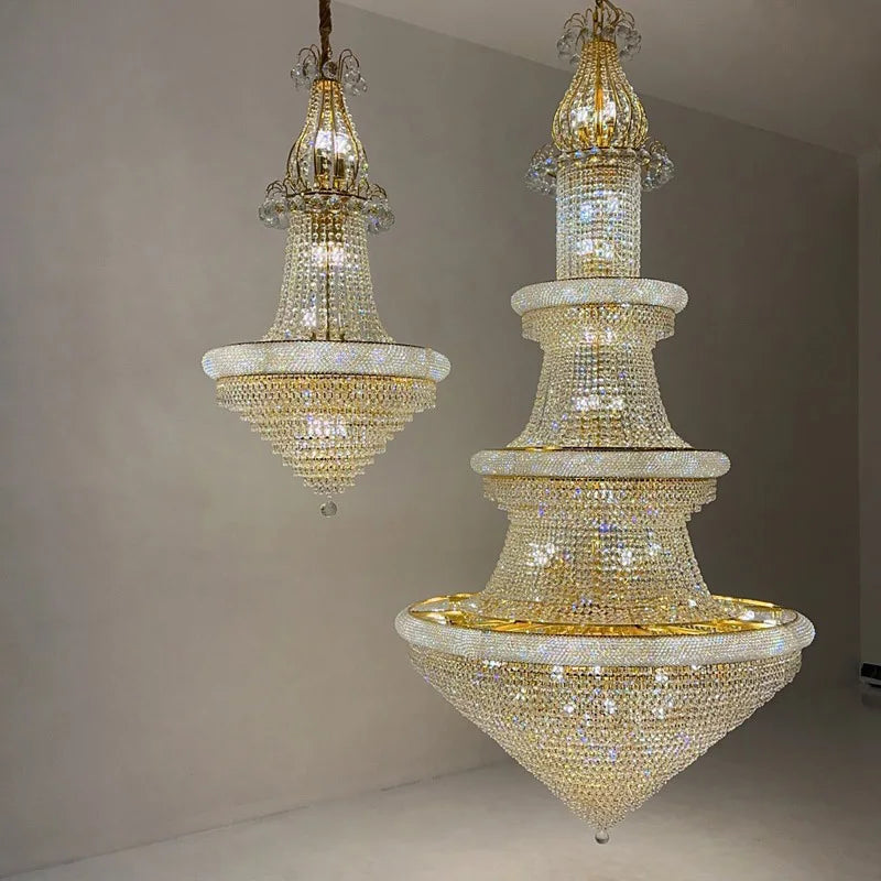 Luxury Crystal Chandeliers Home Decorate Ceiling Chandelier Lustre Duplex Loft Pendant Lights for Living Dining Room Żyrandol