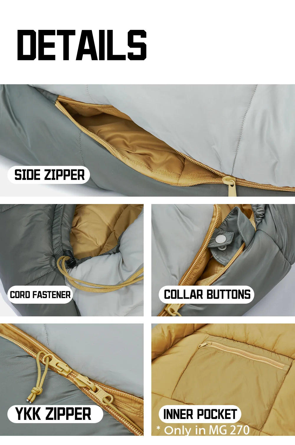 Naturehike MG120 MG270 Mummy Sleeping Bag -2~5℃ Ultralight Camping Hiking Cotton Warm Thermal Winter Machine Washable Tour Gear