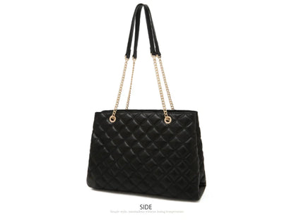 FOXER Women Fashion Quilted Shoulder Bag Female Classic Underarm Bag Vintage Lady Simple Tote Bags Chrismas Gift