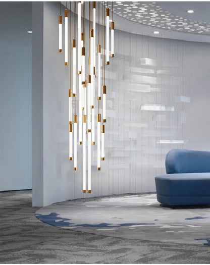 Modern Staircase LED Chandeliers Luxury Living Room Lighting Duplex Attic Home Decoration Restaurant Bright Ceiling Chandeliers