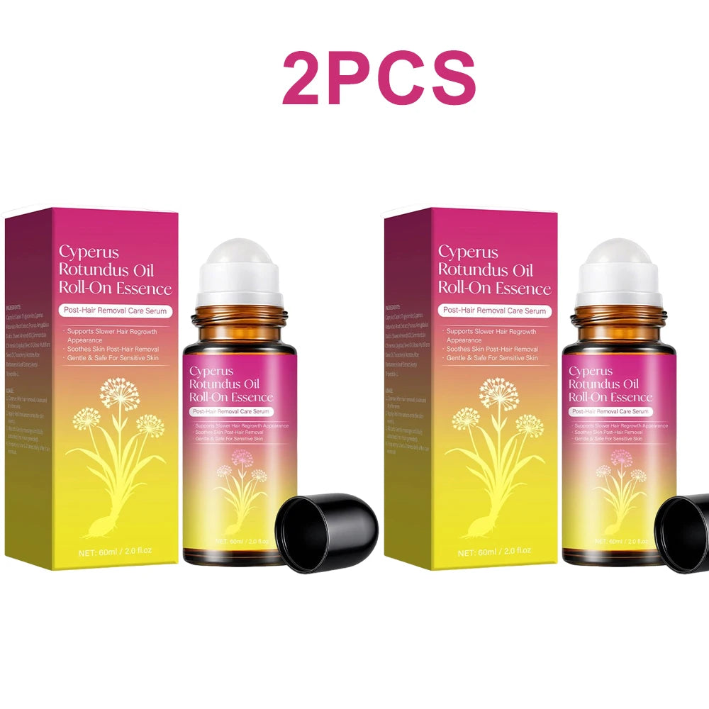 Cyperus Rotundus Oil Roll On, Natural Cyprus Cypress Rotundus Oil for Hair Removal, Reduces Unwanted Hair Growth, Soothes Skin