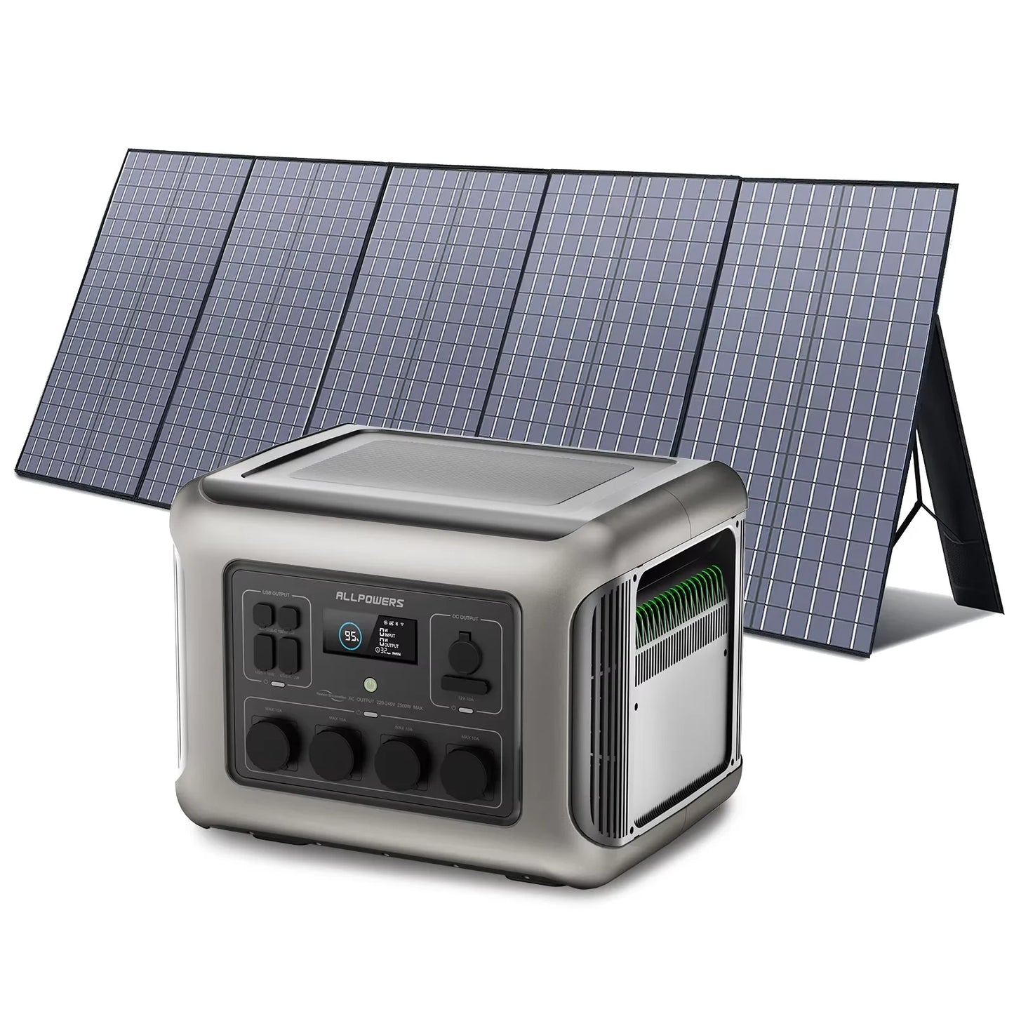 ALLPOWERS R2500 Portable Power Station 1920Wh 2500W Solar Generator & SP037 Solar Panels 400W / 2X400W Solar Charger for Camping