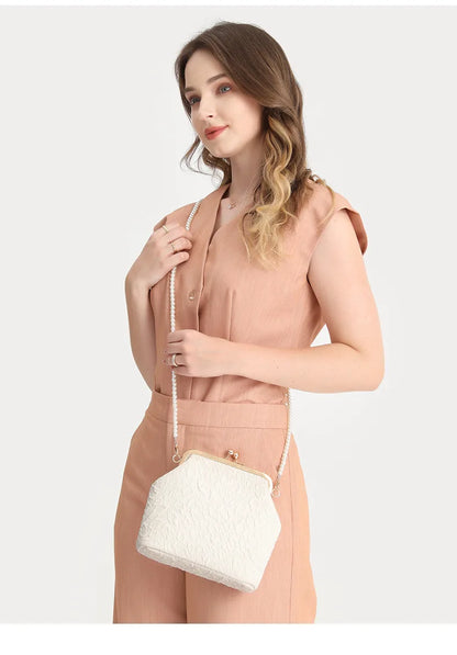 Mobile Phone Bags Pearl Chain Crossbody Bag for Women Shoulder Bags Makeup Bag Purse and Handbags Mother Kids Bag for Girl Сумка