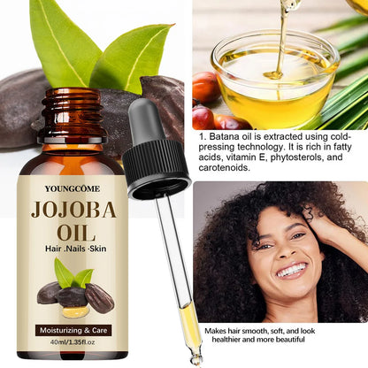 YOUNGCOME JOJOBA Oil Hair Care Essential Oil Anti-frizz Smooth Hair Oil Serum Anti Loss Scalp Massage Spa Treatments Hair Care