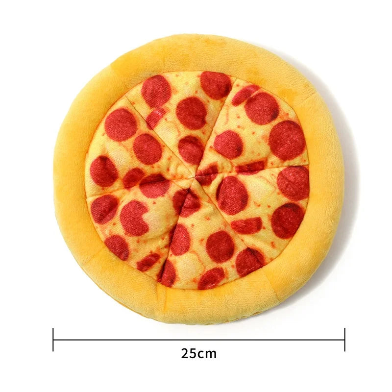 New Plush Dog Toy Doughnut Pizza Shape Pet Squeaky Toys for Small Large Dogs Cleaning Teeth Puppy Chew Sound Toy Pet Supplies