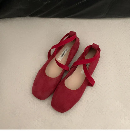 Ladies Ballet Shallow Flat Shoes Women's Retro Mary Jane Shoes Luxury Soft Sole Shoe Women Cross Strap Flats Zapatos Mujer 2025