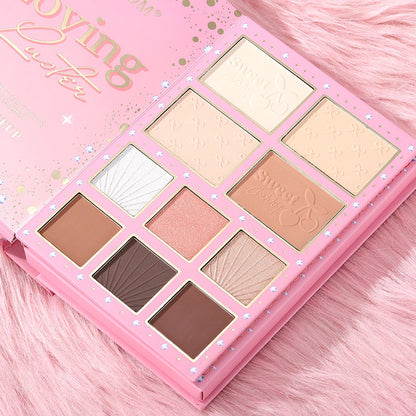 All-in-One 5-Page Makeup Magic Book: Full Kit with Multi-Shade Eyeshadow, Blush, Highlighter, Contour & Glossy Lip Gloss