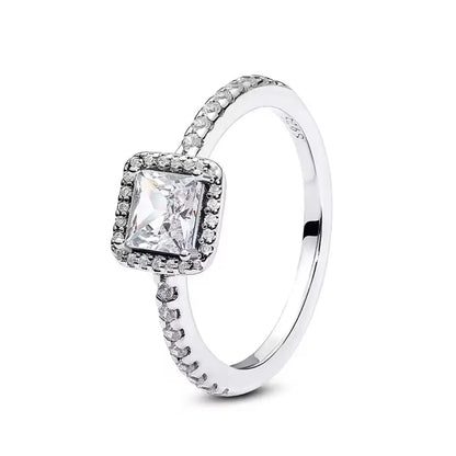 New 925 Sterling Silver Rings Stackable Infinite Silver shining Zircon Ring For Women Wedding Anniversary Birthday Jewelry Gift