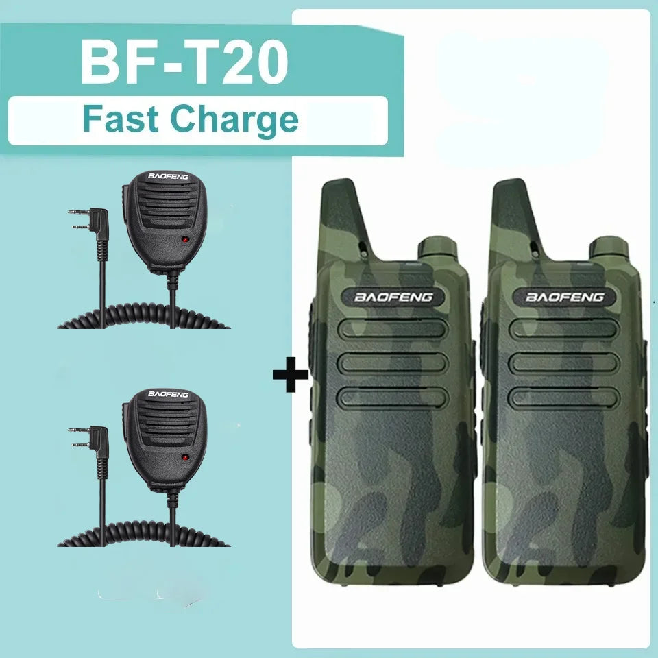 1/2PCS Baofeng BF-T20 Walkie Talkie Mini Micro USB Charging Portable Two Way Radios Upgrade Of BF-C9 KD-C1 For Hunting Kid’s Toy