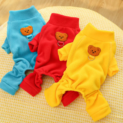 Fleece Dog Jumpsuit Pajamas Winter Dog Clothes Turtleneck Hoodie Costume Long Sleeve Bodysuit Pet Overalls Tracksuit Chiwawa XXL