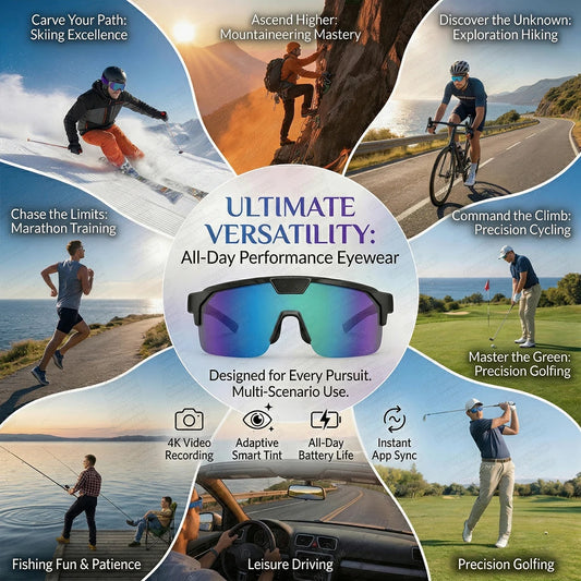 AI Smart Glasses With Camera 4K HD Video & Photo Capture, Real-Time Translation, 8MP Pixel Anti-shake Outdoor Sports Goggles Men