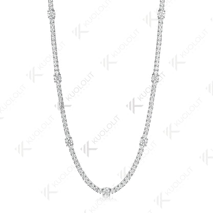 Kuololit 9CTW Moissanite 4 Prong Custom Necklace for Women 14K 10K White Gold Necklace for Anniversary Engagement Christmas Gift