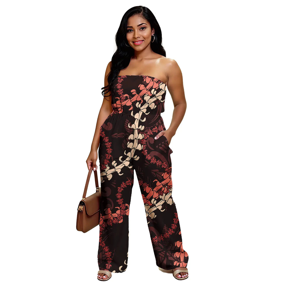 Women Slim Island Jumpsuit Sexy Clothing Polynesian All Over Custom Personalised Tribal Print Elegant Prom Rompers
