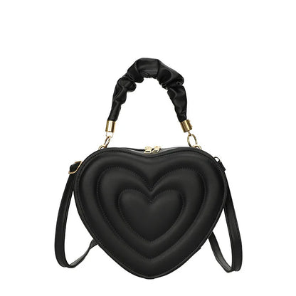 1Pcs Fashion Love Heart Shape Shoulder Bag Small Handbags Designer Crossbody Bags For Women Solid Pu Leather Top Handle Bag