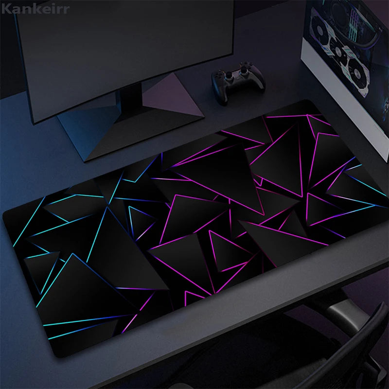 XXL 3D Cool Geometry Mouse Pad Large Computer Rug Office Table Mat 90x40cm Rubber Anti-slip Gaming Keyboard Mousepads Desk Pads