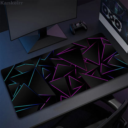 XXL 3D Cool Geometry Mouse Pad Large Computer Rug Office Table Mat 90x40cm Rubber Anti-slip Gaming Keyboard Mousepads Desk Pads