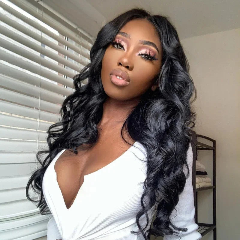 Body Wave ce Front Synthetic Wigs,Long Glueless Lace Front Wig with Pre Plucked Natrural Hairline and Baby Hair