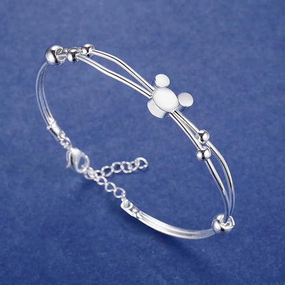 Trendy 925 Sterling Silver Big Bangles Bracelet Cute Charms for Women Lady Fashion Jewelry Adjustment Cuff Wedding Luxury
