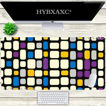 HYBXAXC Mid Century Mouse Pad Retro Tile Pattern XL Mouse Pad Modern Workspace Cute HD Desk Extended Gaming Keyboard Mats Gamer