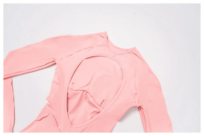 Sexy Hollow Back Long Sleeve Yoga Jumpsuit Women Quick Dry One-piece Yoga Suit Gym Training Leggings Playsuit Slim Fit Bodysuits