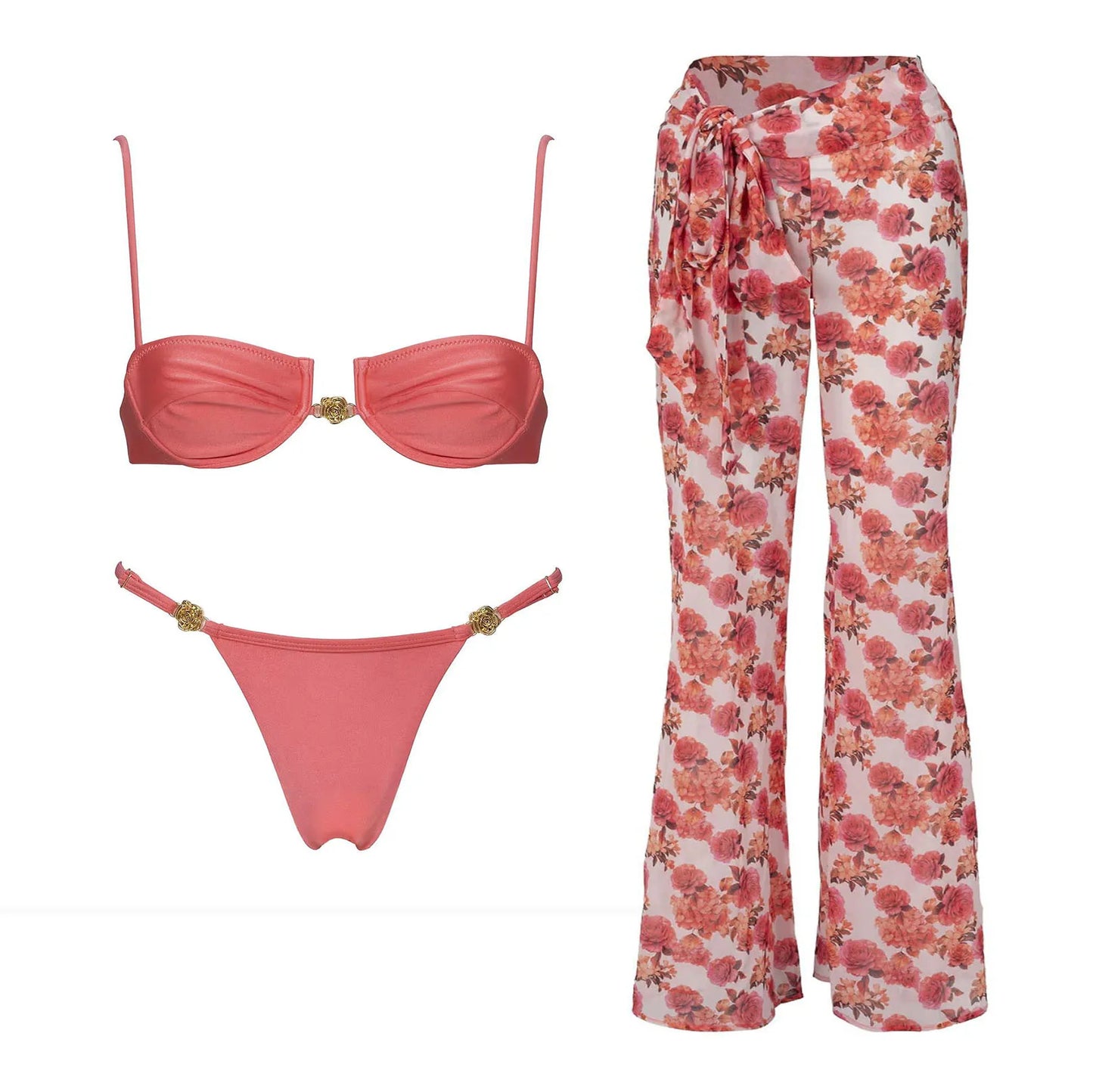 3Pcs Micro Bikini 2026 New Swimwear Women Swimsuit Sexy Brazilian Bikini Set Printed Thong Beachwear Bathing Suit Female Biquini