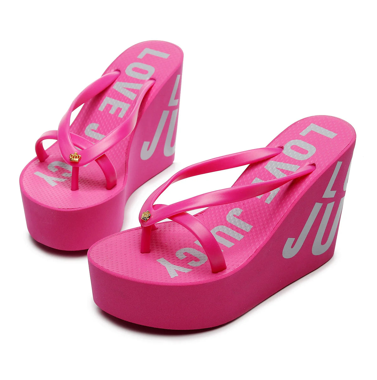 Women's Sandals Flip-Flops Summer Rubber Non-Slip Upper Slippers Wedge Fashion High Heel Beach Sandals for Women's slippers