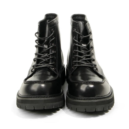Vintage Work Boots Men's Winter High-top Leather Boots Men Mid-top Short Boots