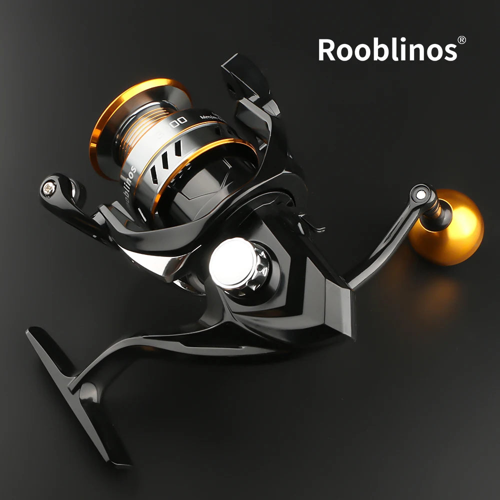 ROOBLINOS HM Spinning Reel 5.2:1 Gear Ratio 22lb Max Drag Metal Bearings Smooth Fishing Reel for Freshwater Saltwater