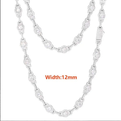 Iced Out D Color Moissanite Necklace for Man Women S925 Sterling Silver Hip Hop Link Chains Jewelry Diamond GRA Certificate