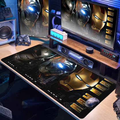 Lager I-Iron Man Mouse Pad Anime Hero Gamer Cabinet PC Gaming Non-slip Carpet Accessories Office Home Keyboard Computer Desk Mat
