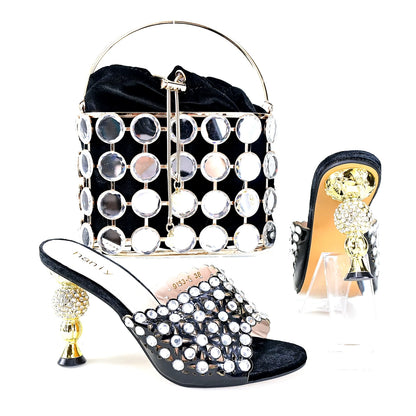 Doershow Lastest Italian Design Fashion Style Ladies Shoes with Matching Bag Set 2023 Nigerian Shoes and Bag Set! HRT1-26