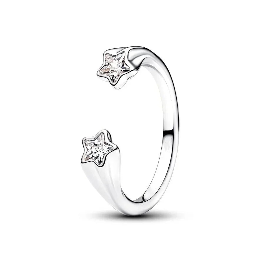 Luxury Original 925 Sterling Silver Heart Bow Pearl Flower Four Leaf Clover Ring fit Women's Fine Jewelry Valentine's Day Gifts